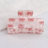 Cwaha1610_Cherry Heart Strawberry Rectangle Hair Claw Clip