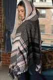 PLAID PATTERN FASHION HOODED CAPE_CWASC0018