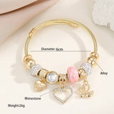 Trendy Beaded Bracelet With Bear Swan Heart_Cwmm8500