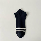 Two-Bar Solid Color Breathable Socks For Men_Cwms2004