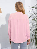 Womens Solid Color Long Sleeve Casual Shirt