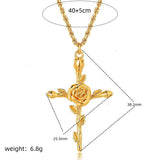 NEW CREATIVE DECEMBER CROSS FLOWER NECKLACE_CWMM3746