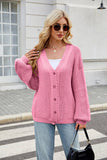 V-Neck Buttoned Single-Breasted Knitted Cardigan