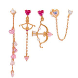 CUPID HEART DESIGN COLORFUL ZIRCON EARRINGS_CWAJE5134
