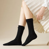 RUFFLE SPIRAL TEXTURE CREW SOCKS FOR WOMENS_CWMS1407