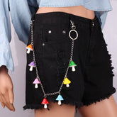 COLORED MUSHROOM HEAD PENDANT PANTS CHAIN_CWMM0675