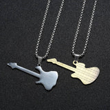 GUITAR PENDANT LONG STAINLESS STEEL NECKLACE_CWMM4611
