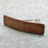 ROSE TOTEM CARVED PAINTED FAUX LEATHER HAIR CLIP_CWAHA6354
