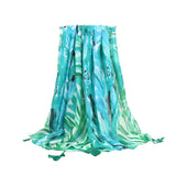 BANANA LEAF PRINT SCARF GREEN SUMMER BEACH WRAP_CWASC0676