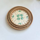 RATTAN COLORFUL SHELL FRUIT TRAY THREE PIECE SET_CWMM4428