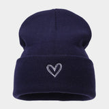 HEART EMBROIDERY ACRYLIC KNITTED HAT_CWAH2082