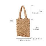 SOLID COLOR VERSATILE SIMPLE HOLLOW HAND WOVEN BAG_CWAB4686