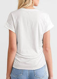 Womens Fashion Pleated Side Raglan Sleeve Tee