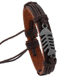 SIMPLE HAND WOVEN VINTAGE LEATHER BRACELET_CWMM4530