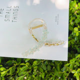 ELEGANT GLASS FLOWER HAIR CLAW SIMPLE SHARK CLIP_CWAHA1579
