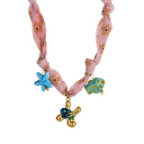 COLORFUL SCARF NECKLACE WITH FRUIT CHARMS_CWMM8801