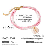 18K GOLD DOUBLE LAYER SHELL ANKLET STAINLESS_CWAJE4701