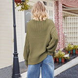 Solid Color Crew Neck Plus Size Pullover Sweater