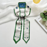 Zodiac Print Skinny Scarf For Hair And Bag Tie_Cwasc0736