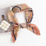 FLORAL SATIN SQUARE SCARF FOR WOMEN S ELEGANCE_CWASC0498
