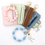 SILICONE BEAD KEYCHAIN WALLET ID CARD HOLDER_CUAB00450