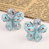 FLOWER DESIGN STUD EARRINGS_CWAJE0485