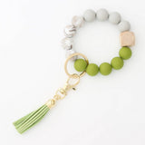 TASSEL BEAD KEYCHAIN BRACELET WITH SILICONE BEADS_CWMM7020