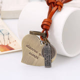 NEW RETRO HEART LONG LEATHER NECKLACE_CWMM4605