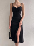 Trendset Waist High Split Halter Dress