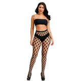 Women Patterned Fishnets Tights Black Pantyhose Sto_Cwms0238