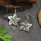 NATURAL BLACK SHELL STARFISH CARVING EARRINGS_CWMM4361