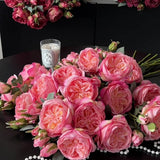 MULTI HEAD BURNT EDGE AUSTIN ROSE FAUX BOUQUET_CWMM6525