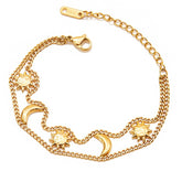CLASSIC 18K GOLD SUN MOON STAINLESS BRACELET_CWAJE4712