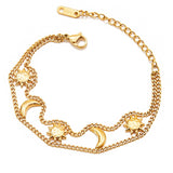 CLASSIC 18K GOLD SUN MOON STAINLESS BRACELET_CWAJE4712