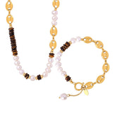 PEARL NATURAL STONE AGATE NECKLACE BRACELET_CWAJE1078