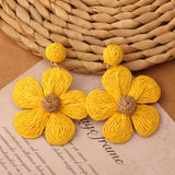 NEW VINTAGE SIMIAN GRASS VINE WOVEN EARRINGS_CWAJE4011