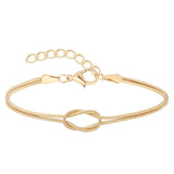 Brass Love Knot Snake Bone Bracelet_Cwaje4941