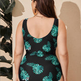 PLUS SIZE PRINTED PATCHWORK BIKINI SWIMSUIT_CWMW0205