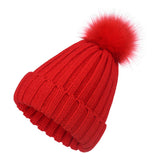 Fluffy Ball Simple Basic Knit Beanie_Cwah331