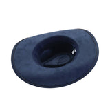 Unisex Suede Cowboy Hat With Leather Belt Detail_Cwah04494
