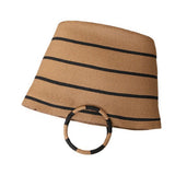 NEW STRIPED TOTE STRAW BAG WOVEN BAG_CWAB1889