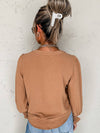 Pullover V-Neck Long-Sleeved Casual Ruffled Shirt