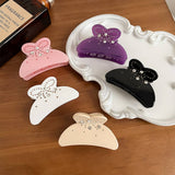 ELEGANT BOW RHINESTONE CLAW CLIP SOLID COLOR_CWAHA5904