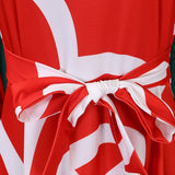 FASHIONABLE PRINTED LACE UP OVERSIZED DRESS_CWDMD3696