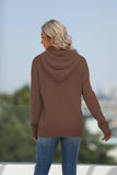 Solid Color Kangaroo Pocket Hooded Sweater