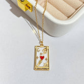 NEW RETRO DIAMOND DROP OIL SQUARE NECKLACE_CWMM3743