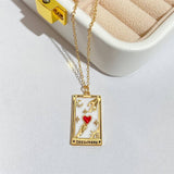 NEW RETRO DIAMOND DROP OIL SQUARE NECKLACE_CWMM3743