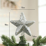 SILVER FOAM GLITTER XMAS BALLS BOWS TREE TOPPER_CWMM9677