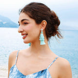 MINT MAMBO STYLE TRANSPARENT TASSEL EARRINGS_CWAJE1661