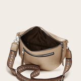 Women Litchi Pattern Chest Bag Waist Bag_Cwab2658